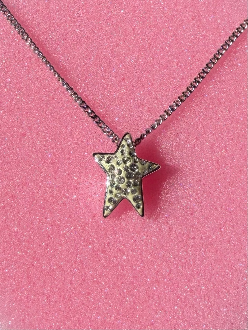 Swarovski Ivory Silver Star Pendant Necklace - Sparkling Star Charm in Silver